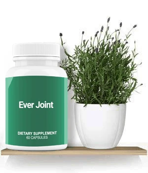 Ever Joint bottle beside a lavender plant